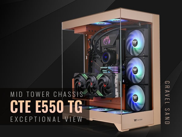 Thermaltake CTE E550 TG Gravel Sand Mid Tower ATX Case; 3